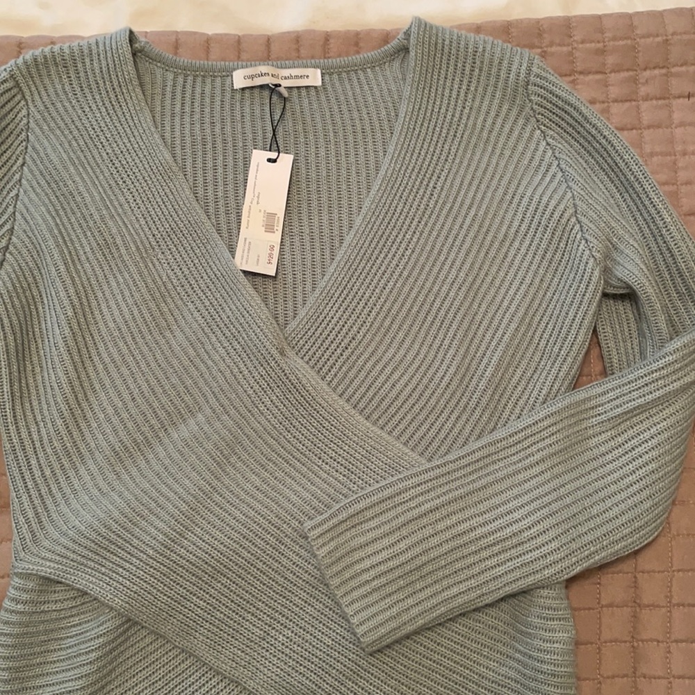 Cupcakes and cashmere crossover sweater